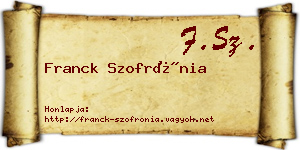 Franck Szofrónia névjegykártya